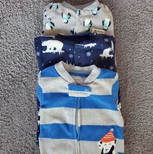 Carters Fleece Footie Pajamas set of 3